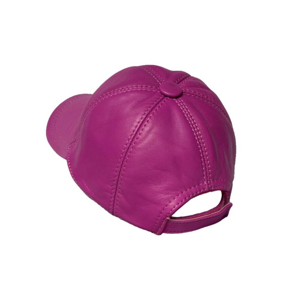 Leather Baseball Cap - Real Lambskin Leather Hat for men and woman - Picture 2 of 6